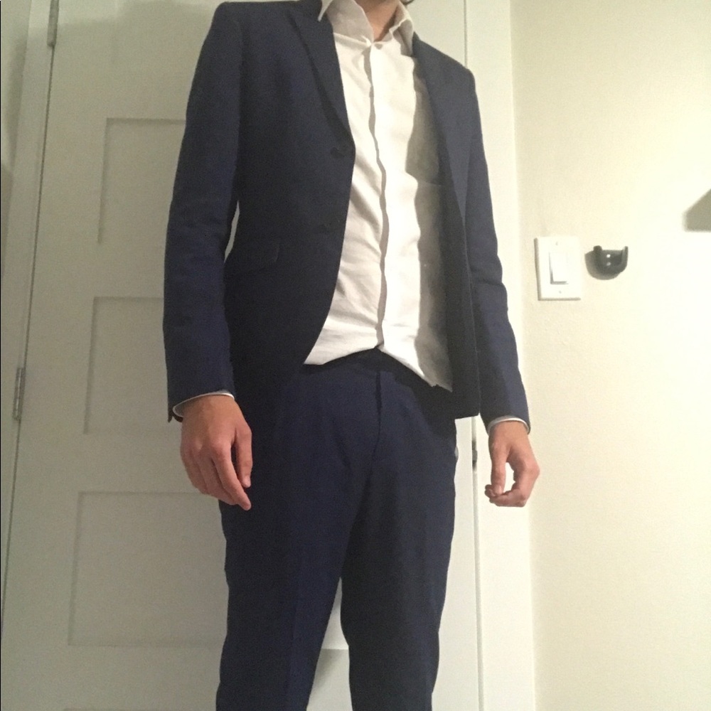 H&M Slim Suit - Navy Blue